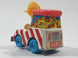1983 Playskool Children's Television Workshop Sesame Street Big Bird Popcorn Van White Die Cast Toy Car Vehicle