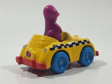 1993 The Lyons Group Kid Dimensions Barney The Dinosaur Taxi Cab Yellow Die Cast Toy Car Vehicle