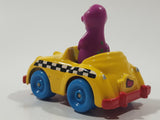 1993 The Lyons Group Kid Dimensions Barney The Dinosaur Taxi Cab Yellow Die Cast Toy Car Vehicle