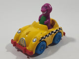 1993 The Lyons Group Kid Dimensions Barney The Dinosaur Taxi Cab Yellow Die Cast Toy Car Vehicle