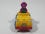 1993 The Lyons Group Kid Dimensions Barney The Dinosaur Taxi Cab Yellow Die Cast Toy Car Vehicle