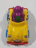 1993 The Lyons Group Kid Dimensions Barney The Dinosaur Taxi Cab Yellow Die Cast Toy Car Vehicle