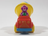 1993 The Lyons Group Kid Dimensions Barney The Dinosaur Cement Mixer Truck Red and Yellow Die Cast Toy Car Vehicle
