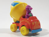1993 The Lyons Group Kid Dimensions Barney The Dinosaur Cement Mixer Truck Red and Yellow Die Cast Toy Car Vehicle