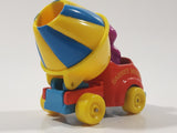 1993 The Lyons Group Kid Dimensions Barney The Dinosaur Cement Mixer Truck Red and Yellow Die Cast Toy Car Vehicle