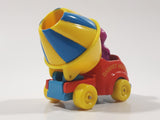 1993 The Lyons Group Kid Dimensions Barney The Dinosaur Cement Mixer Truck Red and Yellow Die Cast Toy Car Vehicle