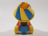 1993 The Lyons Group Kid Dimensions Barney The Dinosaur Cement Mixer Truck Red and Yellow Die Cast Toy Car Vehicle