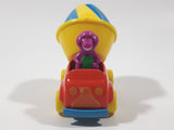 1993 The Lyons Group Kid Dimensions Barney The Dinosaur Cement Mixer Truck Red and Yellow Die Cast Toy Car Vehicle