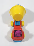 1993 The Lyons Group Kid Dimensions Barney The Dinosaur Cement Mixer Truck Red and Yellow Die Cast Toy Car Vehicle