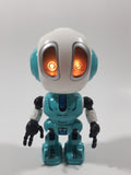 Ming Ying Talking Metal Robot 6 4 3/4" Tall Toy Action Figure with Light Up Eyes