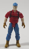 Blue Hat Red Shirt Construction Worker 2 1/2" Tall Toy Figure
