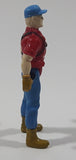 Blue Hat Red Shirt Construction Worker 2 1/2" Tall Toy Figure
