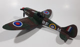 Vintage Spitfire Style Camouflage Fighter Plane Large 12" Tin Metal Military Airplane