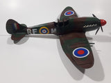 Vintage Spitfire Style Camouflage Fighter Plane Large 12" Tin Metal Military Airplane