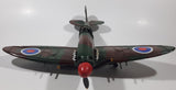 Vintage Spitfire Style Camouflage Fighter Plane Large 12" Tin Metal Military Airplane