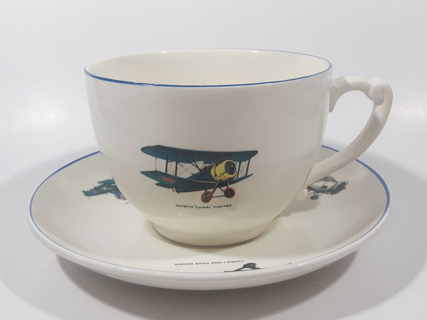 Antiques T.C. Green & Co Ltd Church Gresley Early Military Fighter Airplanes Ceramic Pottery Saucer Plate and Mug Cup Soup Bowl with Handle Made in England