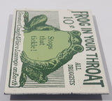 Frog In Your Throat 10 Cents All Druggists "Stops that tickle!" "Greatest Cough & Voice Lozense on Earth" 1 1/2" x 2 1/4" Porcelain Enamel Metal Fridge Magnet