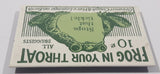 Frog In Your Throat 10 Cents All Druggists "Stops that tickle!" "Greatest Cough & Voice Lozense on Earth" 1 1/2" x 2 1/4" Porcelain Enamel Metal Fridge Magnet