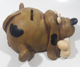 Paolo Chiari Brown Hound Dog With Bone 8" Long Resin Coin Bank