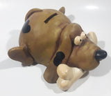 Paolo Chiari Brown Hound Dog With Bone 8" Long Resin Coin Bank