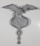 Vintage Eagle Topped Cast Metal Door Plaque Name Plate 8 3/4" x 9 1/2"
