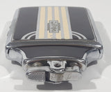 Rare Version Antique 1938 Ronson Mastercase Faux Tortoise Shell Enamel and Chrome Art Deco Design Cigarette Case and Lighter Combo