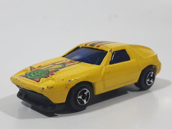 Vintage Gingell (Rhino) Porsche 928 Cobra Snake Yellow Die Cast Toy Car Vehicle