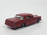 Vintage 1960s Lesney Matchbox Series No. 53 Mercedes-Benz 220 SE Dark Red Die Cast Toy Car Vehicle with Opening Doors