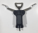 Black Plastic and Metal Corkscrew Wine Bottle Opener 3 1/2" Long Fridge Magnet