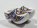 Holland Windmill Themed Hand Painted Colorful Miniature Ceramic Clog Shoe Set Fridge Magnet