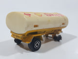 Majorette Shell Fuel Tanker Transport Trailer Yellow Die Cast Toy Car Vehicle Busted Wheels