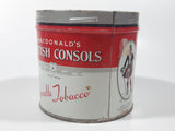 Vintage W.C. Macdonald's British Consols Cigarette Tobacco Red & White Tin Can No lid