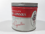 Vintage W.C. Macdonald's British Consols Cigarette Tobacco Red & White Tin Can No lid