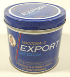 Vintage Macdonald Export Medium Cigarette Tobacco Dark Blue Tin Metal Can