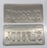 Matching Set of 2 1982-1989 California in Red with Yellow Sun, Stripes and The Golden State on White with Blue Letters Vehicle License Plate 3L98004