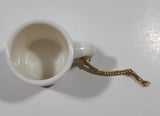 Snowman Themed Miniature 1 1/8" Tall White Ceramic Mug Cup Hanging Christmas Tree Ornament