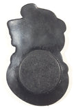 Snowman with Broom and Santa Claus Hat 1 1/2" x 2 1/4" Thick Rubber Fridge Magnet