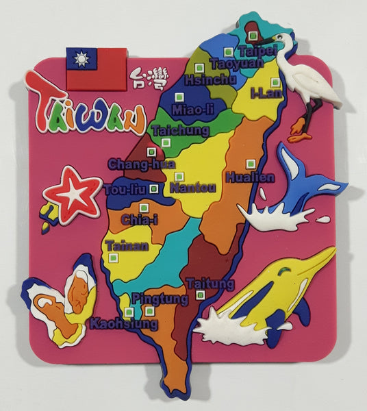 Taiwan 3D 2 5/8" x 3 1/4" Thick Rubber Fridge Magnet