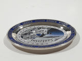 Santorini Greece Dark Blue Enamel Metal Oval Shaped 2" x 2 3/4" Fridge Magnet