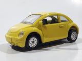 Volkswagen Beetle Bug Yellow Pull Back Die Cast Toy Car Vehicle with Opening Doors