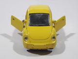 Volkswagen Beetle Bug Yellow Pull Back Die Cast Toy Car Vehicle with Opening Doors