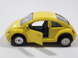 Volkswagen Beetle Bug Yellow Pull Back Die Cast Toy Car Vehicle with Opening Doors