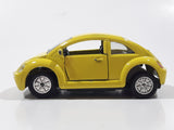 Volkswagen Beetle Bug Yellow Pull Back Die Cast Toy Car Vehicle with Opening Doors