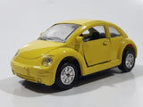 Volkswagen Beetle Bug Yellow Pull Back Die Cast Toy Car Vehicle with Opening Doors