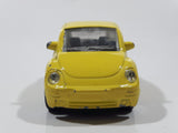 Volkswagen Beetle Bug Yellow Pull Back Die Cast Toy Car Vehicle with Opening Doors