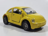 Volkswagen Beetle Bug Yellow Pull Back Die Cast Toy Car Vehicle with Opening Doors