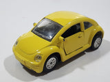 Volkswagen Beetle Bug Yellow Pull Back Die Cast Toy Car Vehicle with Opening Doors