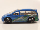 2000 Hot Wheels World Tour Dodge Caravan Metalflake Blue Die Cast Toy Car Vehicle