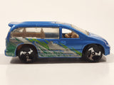 2000 Hot Wheels World Tour Dodge Caravan Metalflake Blue Die Cast Toy Car Vehicle