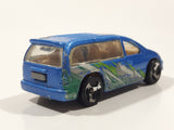 2000 Hot Wheels World Tour Dodge Caravan Metalflake Blue Die Cast Toy Car Vehicle